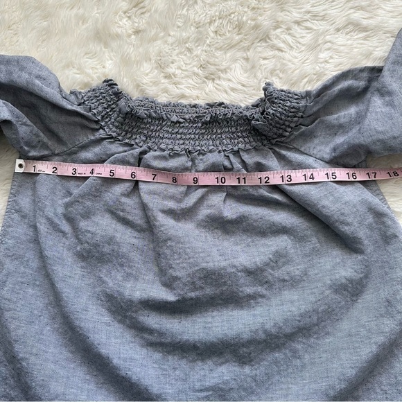 Rag & Bone Blouse Drew Off The Shoulder Top Cotton Linen Blend XS - Picture 9 of 12